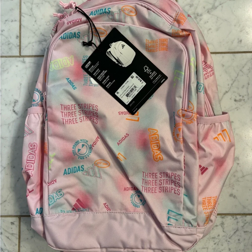 MATCHING SET Adidas Affiliate Lunchbox & 18in Backpack W/ Laptop Sleeve Pink - Picture 3 of 9